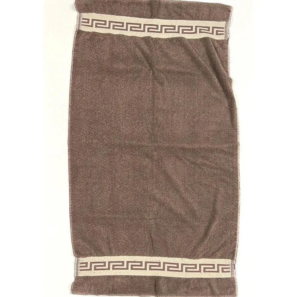 VTG Ralph Lauren Auckland North Island Fair Isle Brown Bath Towel Hand Set Of 3